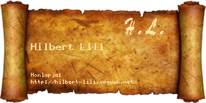 Hilbert Lili névjegykártya
